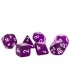 CHESSEX - Set de 7 dés - TRANSPARENT - Violet/Blanc