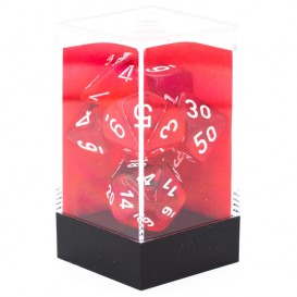 More about CHESSEX - Set de 7 dés - TRANSPARENT - Rouge/Blanc