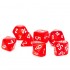 CHESSEX - Set de 7 dés - TRANSPARENT - Rouge/Blanc