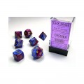 CHESSEX - Set de 7 dés - GEMINI - Bleu-Violet/Or