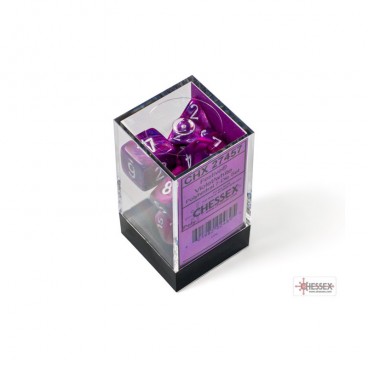 CHESSEX - Set de 7 dés - FESTIVE - Violet/Blanc