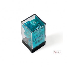 More about CHESSEX - Set de 7 dés - CIRRUS - Aqua/Argent