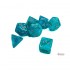 CHESSEX - Set de 7 dés - CIRRUS - Aqua/Argent
