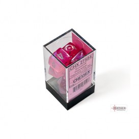 CHESSEX - Set de 7 dés - LUMINARY - Rose / Argent