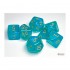 CHESSEX - Set de 7 dés - LUMINARY - Sarcelle / Or